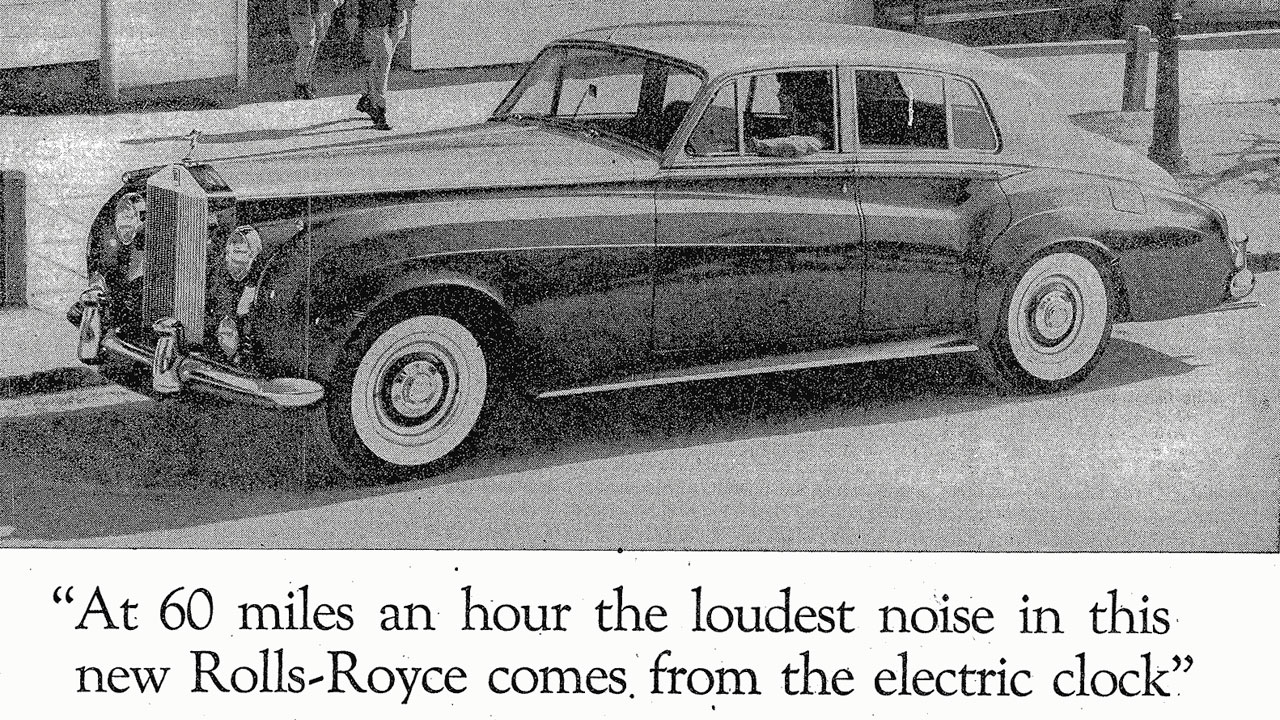 A 96 quilômetros por hora, o ruído mais alto neste novo Rolls-Royce vem do relógio elétrico