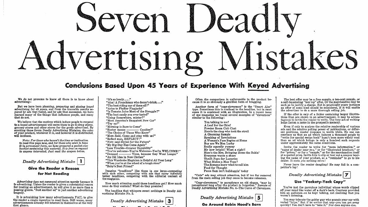 Os Sete Erros Mortais da Publicidade