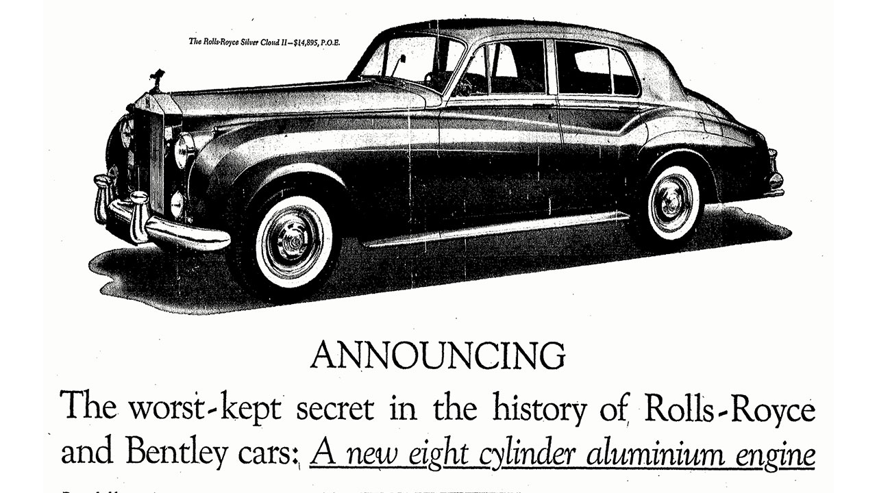 O segredo mais mal guardado da história dos carros Rolls-Royce: Um novo motor de oito cilindros em alumínio