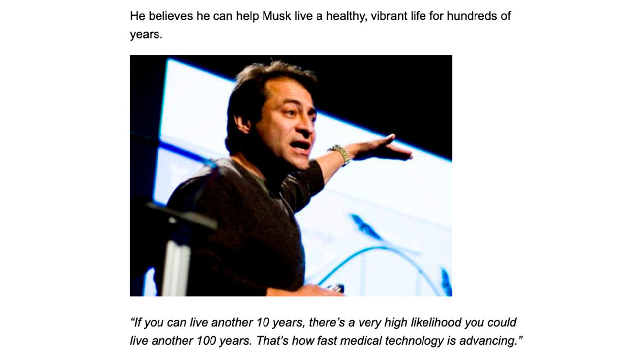 Médico de Elon Musk diz: Nós Podemos Parar de Envelhecer