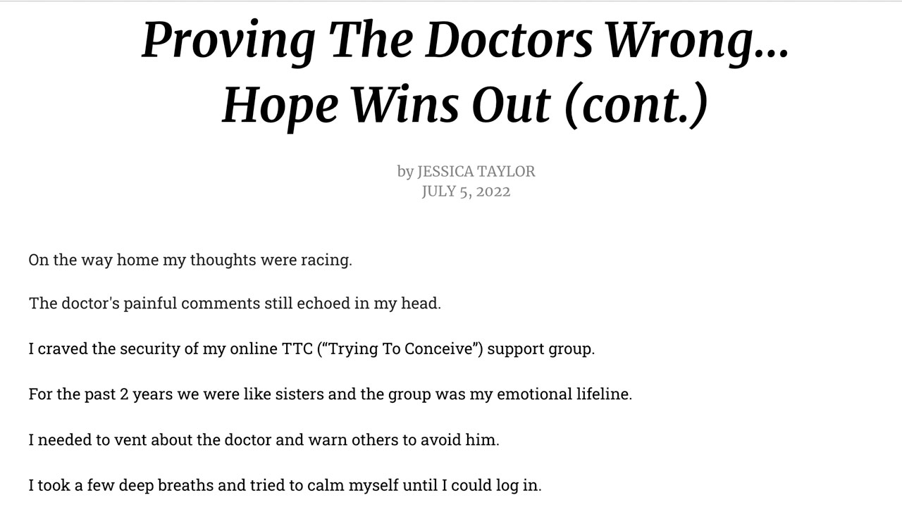 Provando Que Os Médicos Estavam Errados… A Esperança Venceu