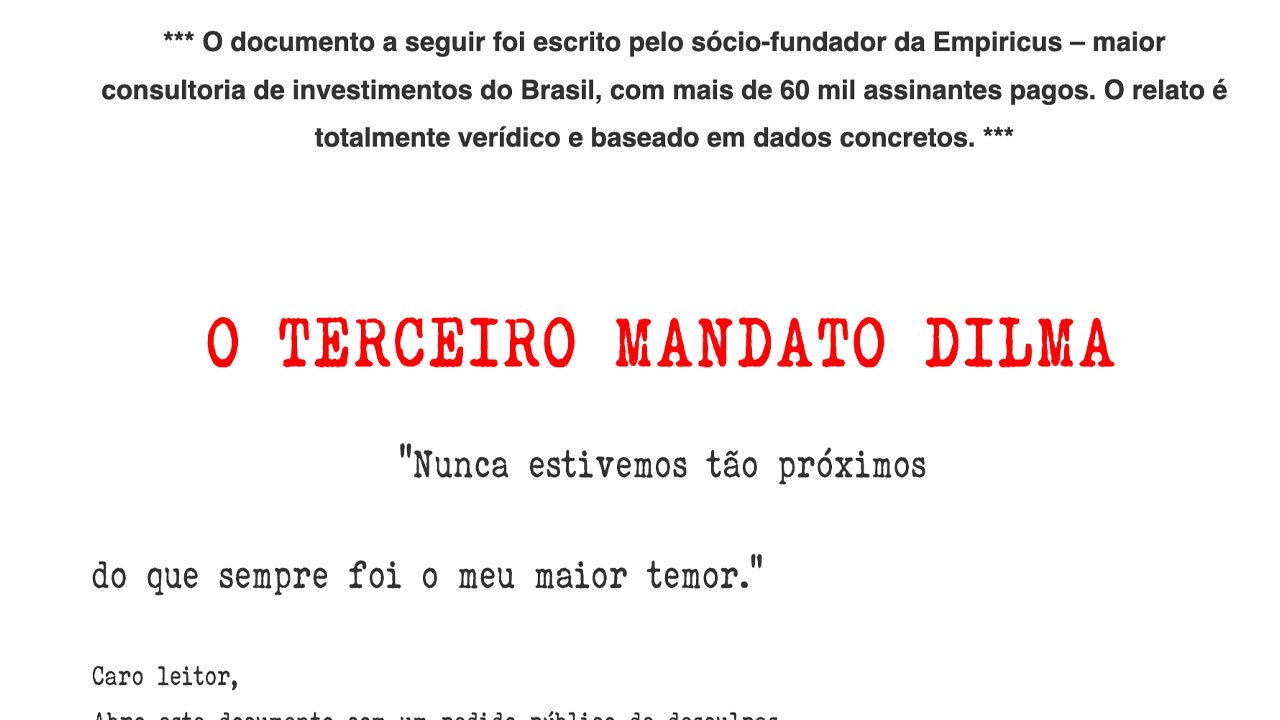 O Terceiro Mandato Dilma